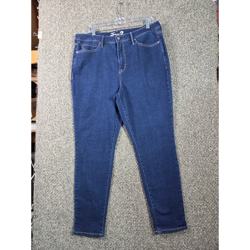 Seven7 Skinny Jeans Womens 16‎ Blue Argon Dark Wash High Rise MY1901DE24